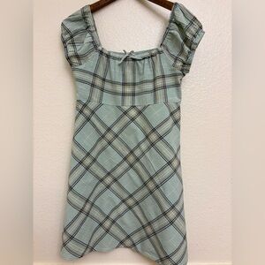GAP Kids Plaid Dress in Green and Yellow